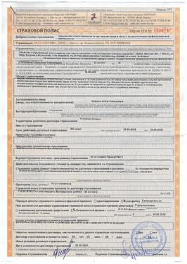 Страховой полис ООО «Центр налогового и бухгалтерского консультирования»